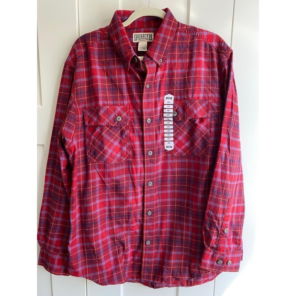 NWT Duluth Trading Shirt Mens Free Swingin Flannel Large